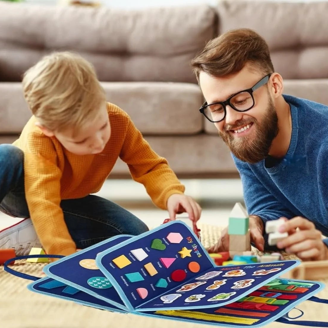 Montessori Toddler Busy Board – Sensory Learning & Travel Activity Book