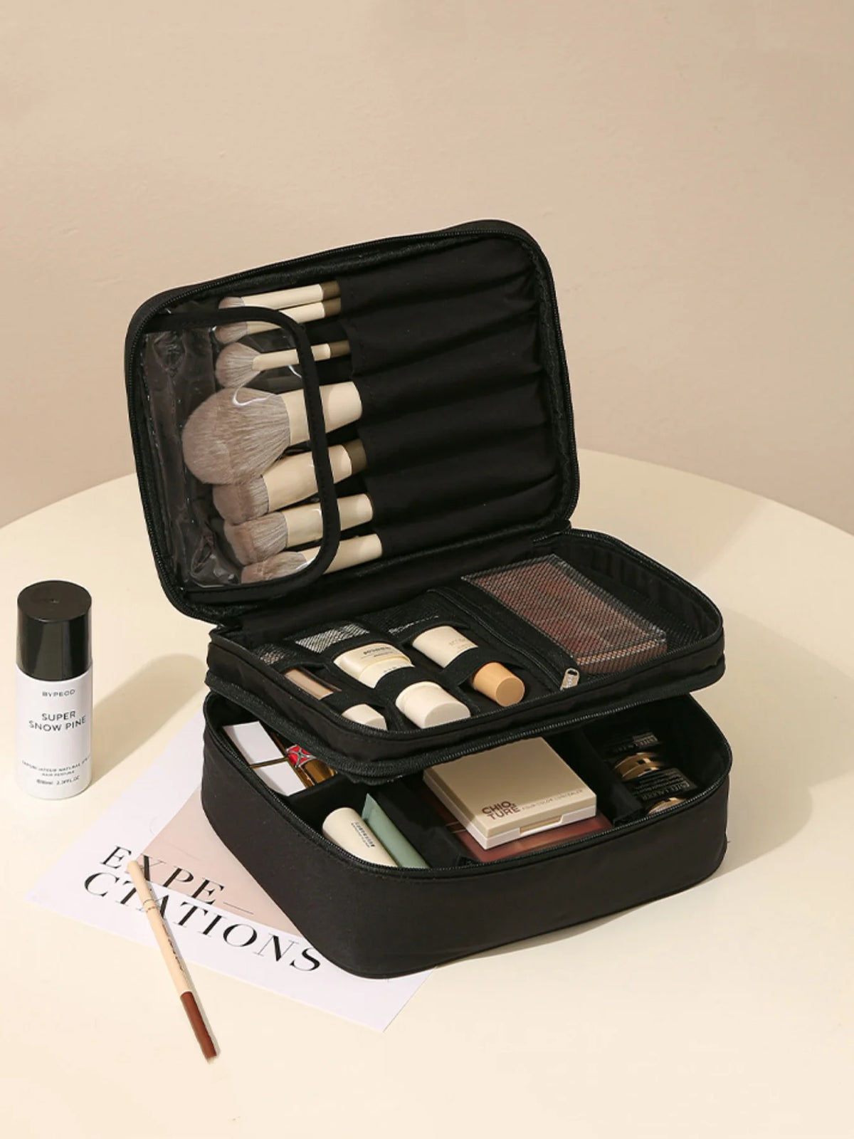 Travel Toiletry & Makeup Organiser Bag – Oxford Cloth Single or Double Layer Cosmetic Storage Case