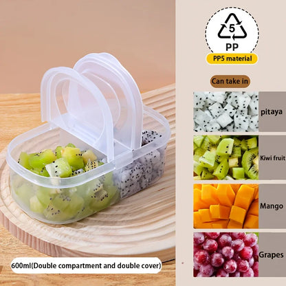 Dual Compartment Food Storage Container – Reusable Sealed Snack, Herb & Spice Box