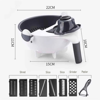 9-in-1 Multi-Function Vegetable Cutter – Mandoline Slicer, Grater & Food Chopper Set