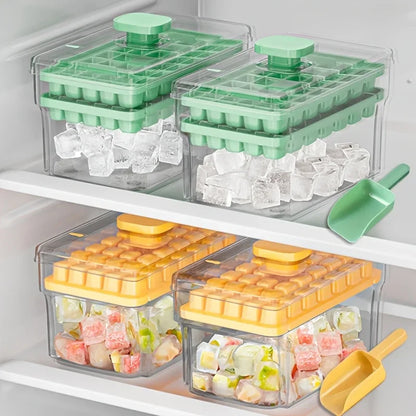 68-Cube Ice Cube Tray with Lid & Storage Bin – Easy Release Ice Maker