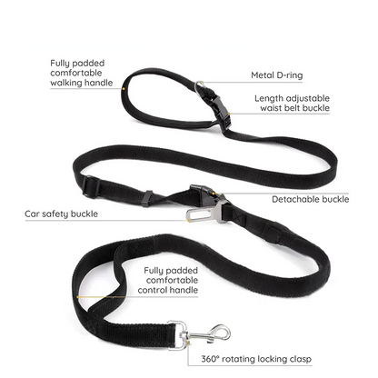 Nylon Hands-Free Dog Leash (2.5×250cm)