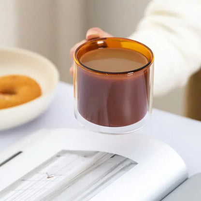 250ml Double Wall Glass Coffee Mug – Heat-Resistant Borosilicate Cup with Handle