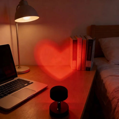 Heart Sunset Projection Lamp – USB LED Romantic Atmosphere Night Light