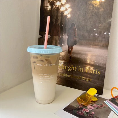 Kawaii Straw Tumbler – Reusable BPA-Free Drinking Cup with Lid