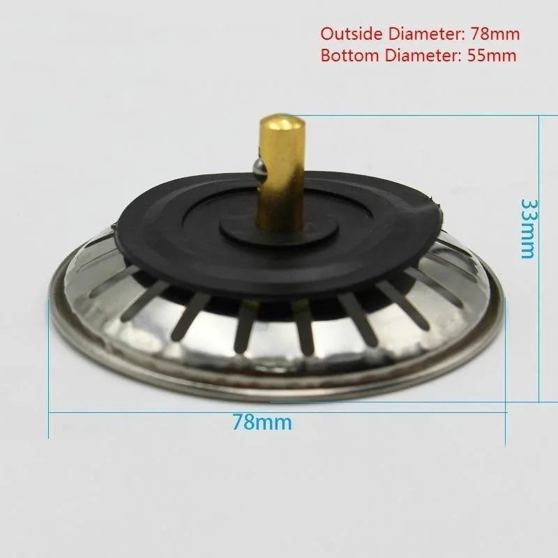 2-in-1 Kitchen Sink Strainer & Stopper – Stainless Steel Drain Waste Filters