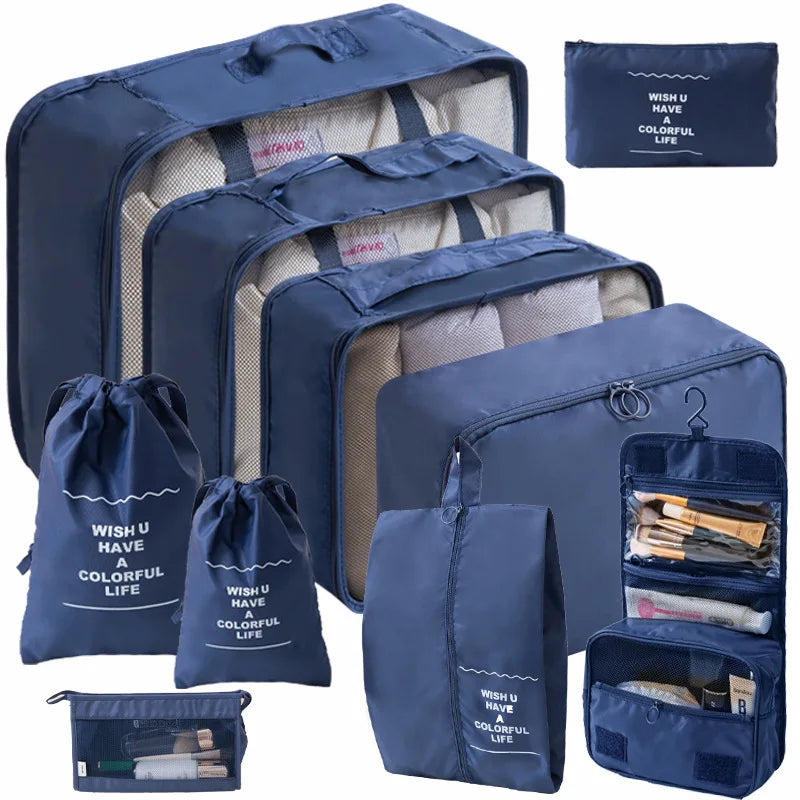7/10-Piece Travel Packing Cube Set – Suitcase Organisers & Shoe Storage Bags