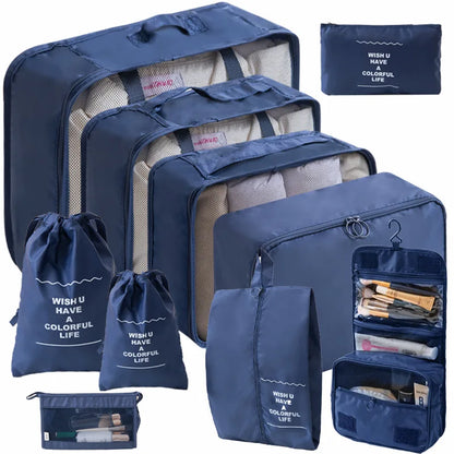 7/10-Piece Travel Packing Cube Set – Suitcase Organisers & Shoe Storage Bags