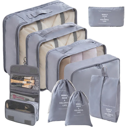 7/10-Piece Travel Packing Cube Set – Suitcase Organisers & Shoe Storage Bags