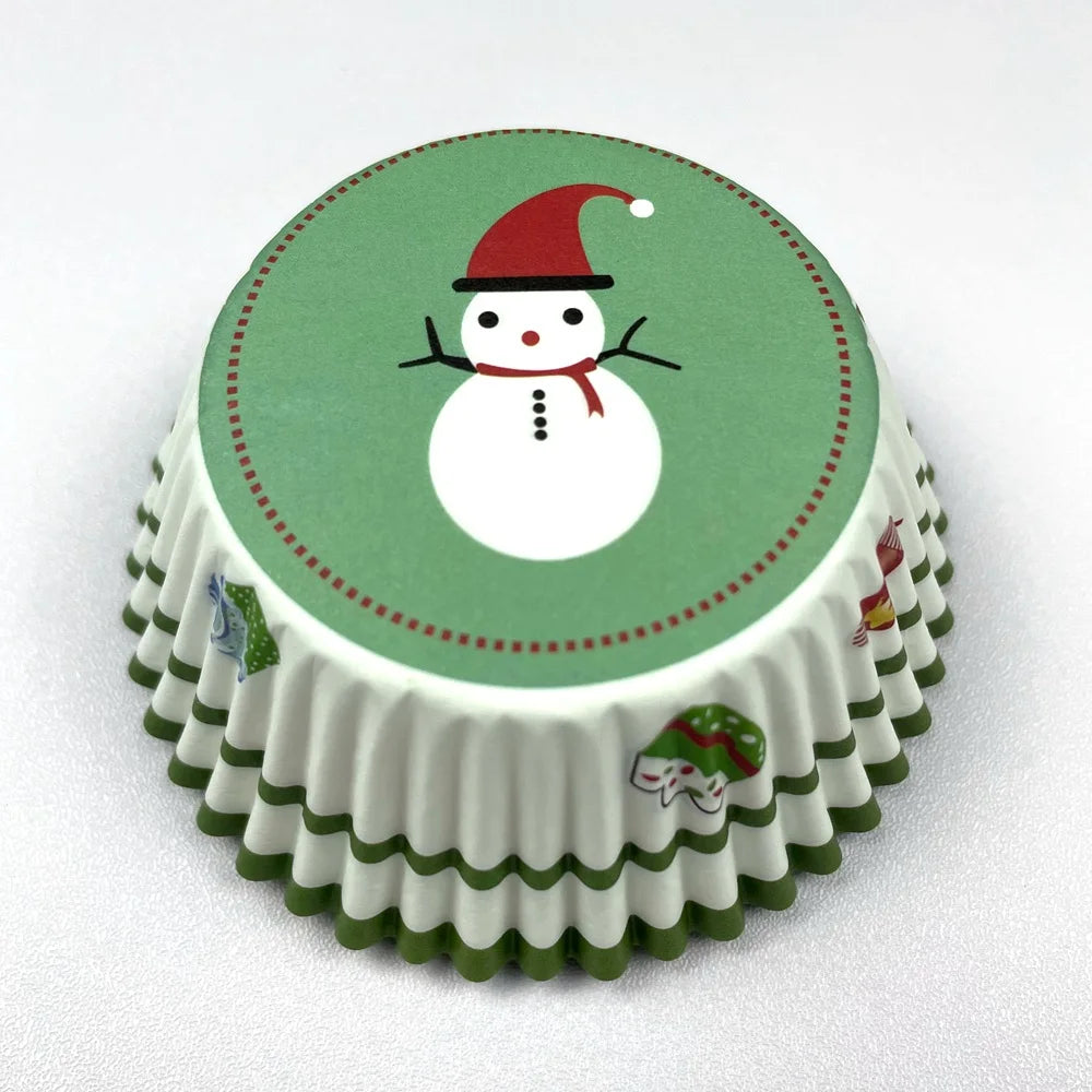 100-Pack Christmas & Halloween Cupcake Liners – Festive Paper Baking Cups