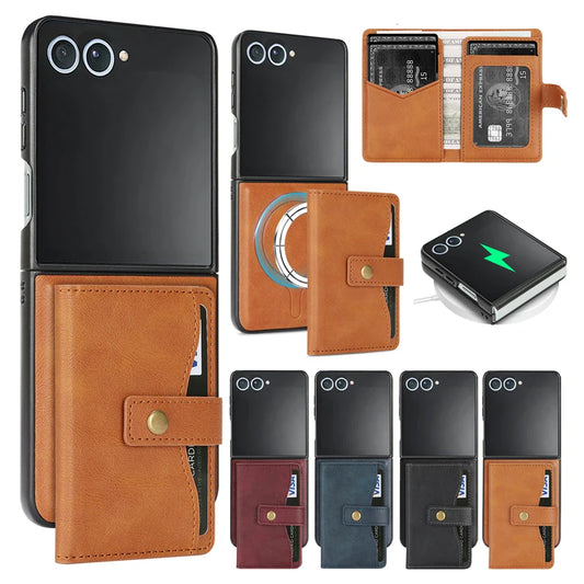 Wallet Leather Case for the Samsung Galaxy Z Flip7 (4 colours available)
