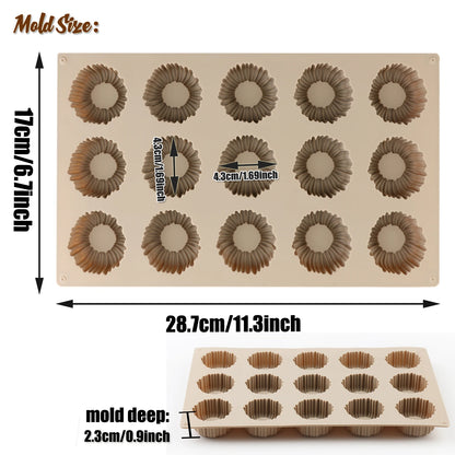 15-Cavity Silicone Mousse Mould – Mini Layered Dessert & Cake Mould