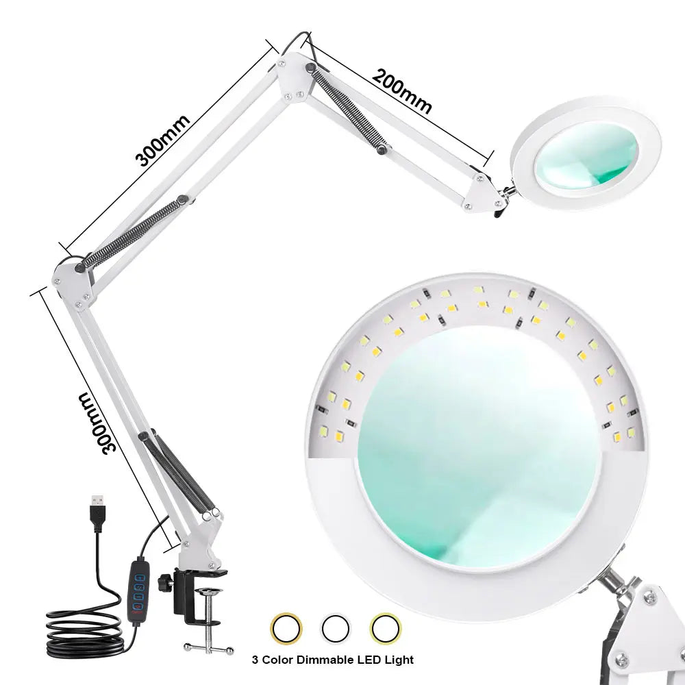 72LED 8X/10X USB Magnifying Glass with 3 Colours Light (10 different variants available)