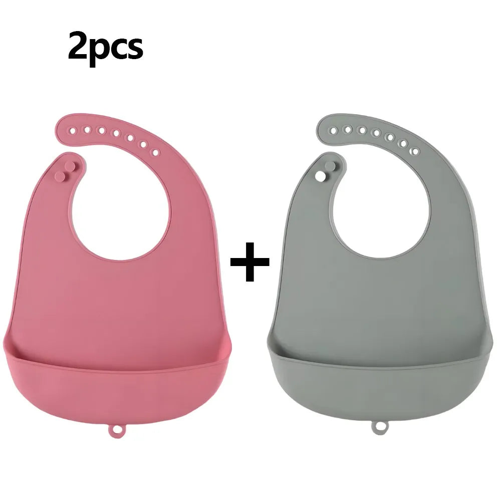 Silicone Baby Bib – Waterproof Food Catching Feeding Bib