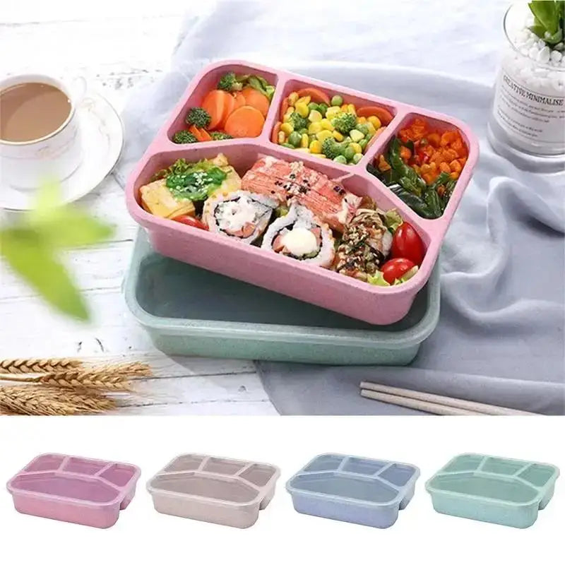 4-Compartment Bento Lunch Box – Leak-Resistant Microwave & Dishwasher Safe Meal Container
