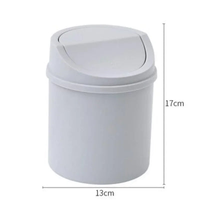 Mini Desktop Rubbish Bin with Flip Lid – Small Plastic Waste Bin for Desk, Bedroom & Bathroom