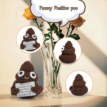 Positive Poo Mini Crochet Emotional Support Plush