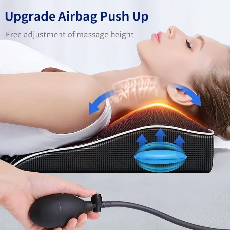 Shiatsu Massage Pillow – Heated Neck, Back & Body Massager with Airbag Traction