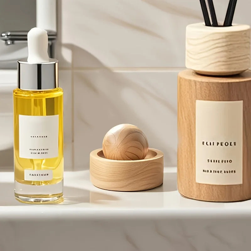 Natural Wooden Essential Oil Diffuser – Mini Aromatherapy Fragrance Diffuser for Car & Home
