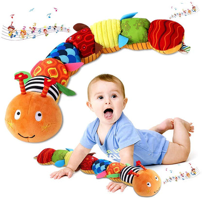 Musical Caterpillar Baby Rattle Toy – Soft Plush Sensory Activity Toy