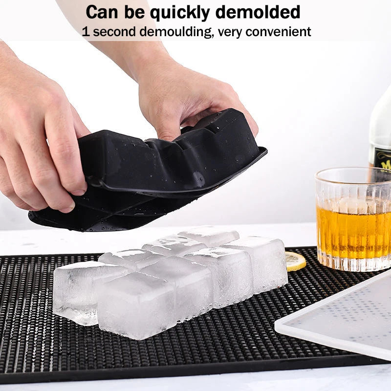 Large Silicone Ice Cube Tray – 4, 6, 8 or 15 Grid Jumbo Ice Mould