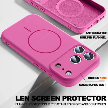 MagSafe Silicone Case with Wrist Strap – Magnetic Lanyard Cover for iPhone