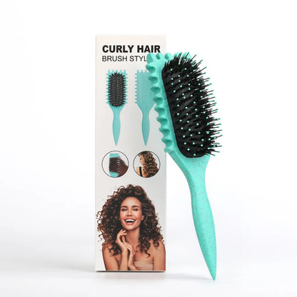 Curly Hair Styling Brush – Nylon Bristle Detangling & Curl Defining Brush