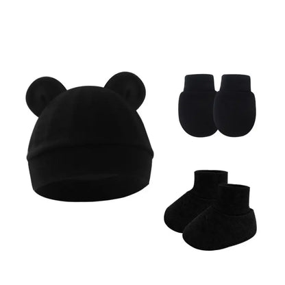 Newborn Baby Beanie & Mittens Set – Soft Cotton Hat & Gloves Gift Set