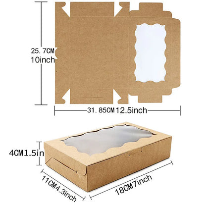 Kraft Paper Gift Boxes with Window – Cake, Candy & Treat Packaging Boxes
