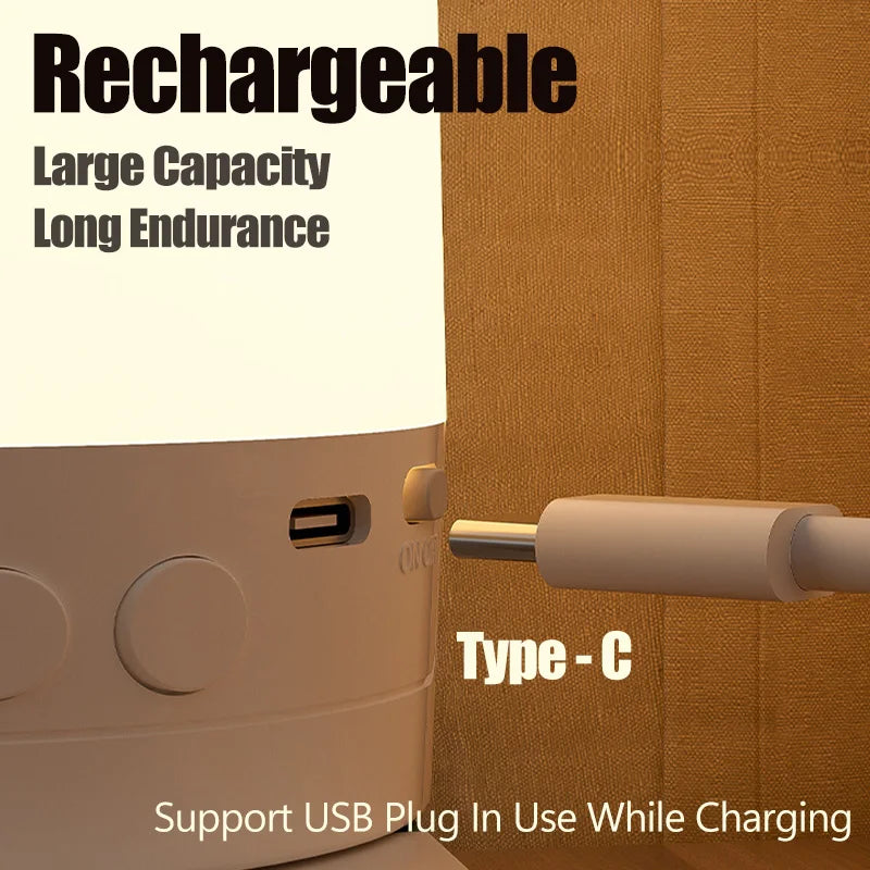 Rechargeable Touch Night Light – 3 Colour LED Bedside Lamp for Kids & Bedrooms