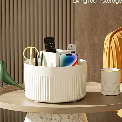 360° Rotating Desktop Organiser – 5-Compartment Storage Caddy