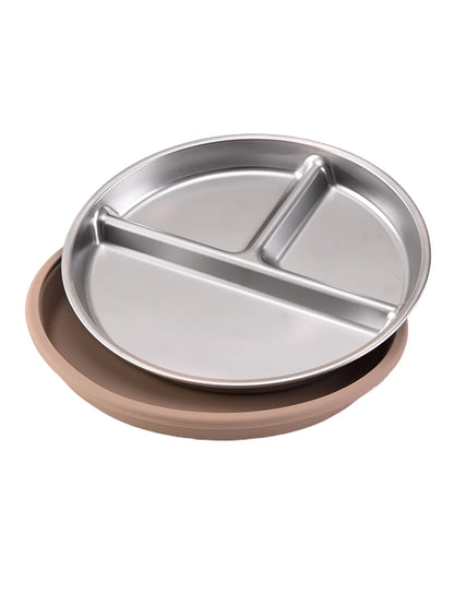 Stainless Steel Baby Suction Plate – Detachable Silicone Non-Slip Feeding Dish