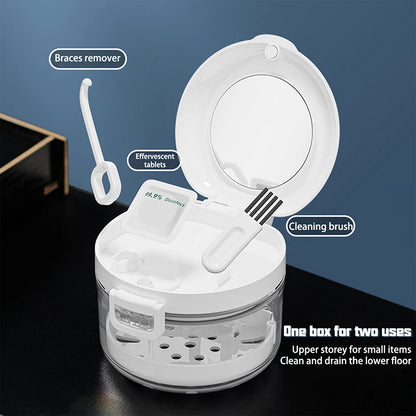 Portable Retainer & Denture Storage Case – Double Layer Protective Box
