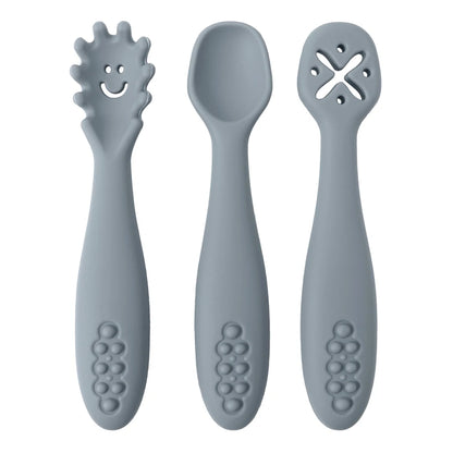 3-Piece Silicone Baby Learning Spoon Set – Self-Feeding & Weaning Utensils