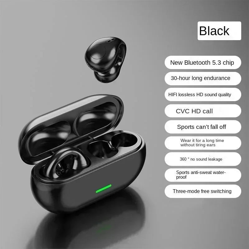 T75 Bone Conduction Wireless Bluetooth 5.3 Sports Headphones