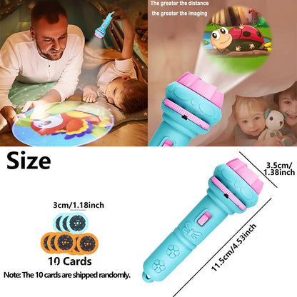Cartoon Projection Flashlight for Kids – Educational Bedtime Toy