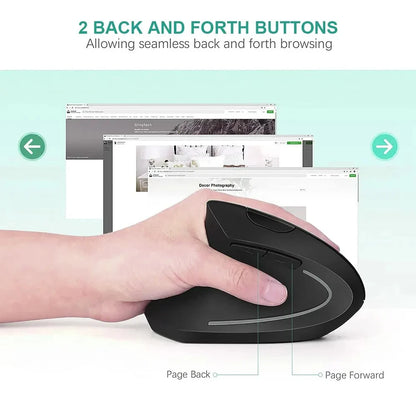 Ergonomic Vertical Wireless Mouse – 2.4GHz 6-Button Adjustable DPI