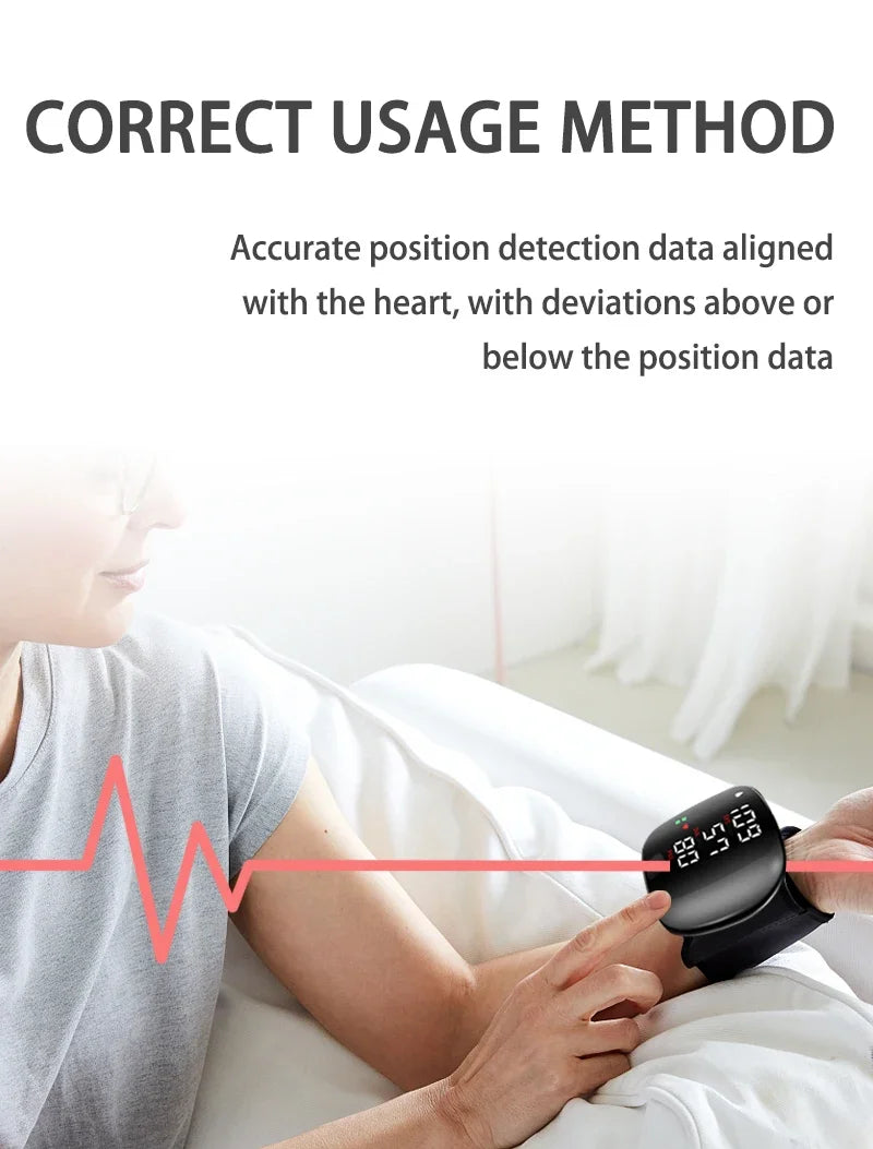 Rechargeable Wrist Blood Pressure Monitor – Digital BP & Voice Display