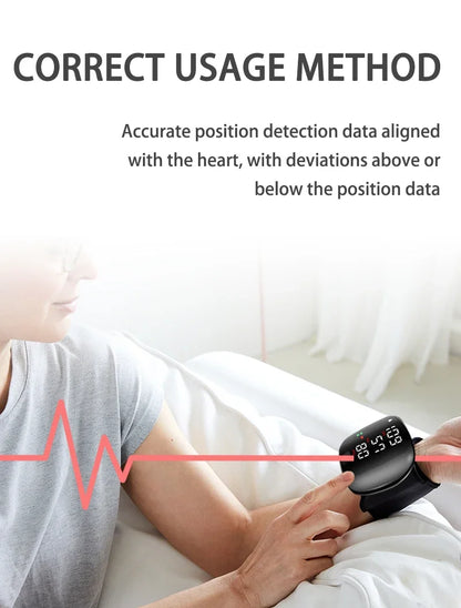 Rechargeable Wrist Blood Pressure Monitor – Digital BP & Voice Display