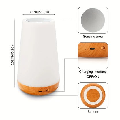 Rechargeable RGB Bedside Night Light – 13 Colours with Touch & Remote Control