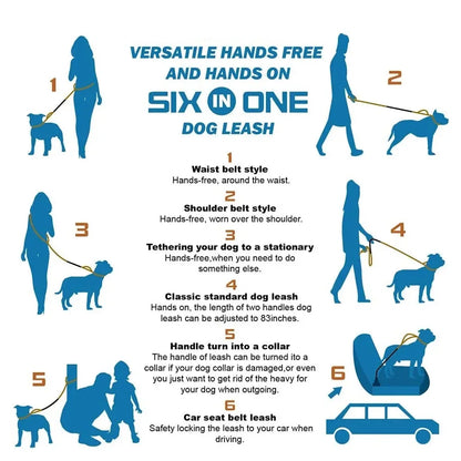 Nylon Hands-Free Dog Leash (2.5×250cm)