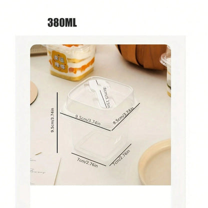 20-Pack Disposable Square Cake Boxes – Eco-Friendly Dessert & Mousse Packaging with Clear Lid