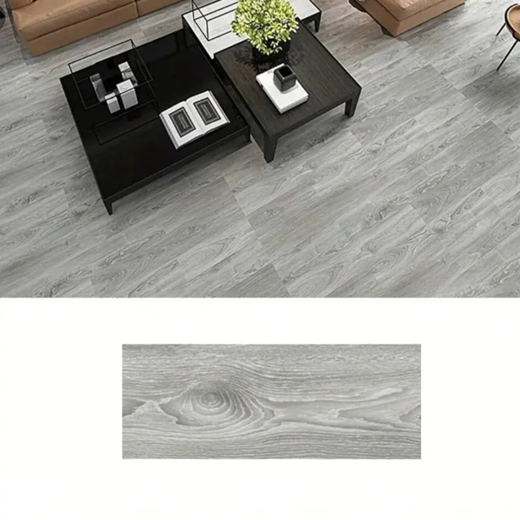 PVC Wood Grain Self-Adhesive Floor Tiles – 40x15cm (10Pcs) (available in 8 designs)