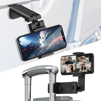 360° Travel Phone Holder – Clip-On Airplane & Desk Mount Stand