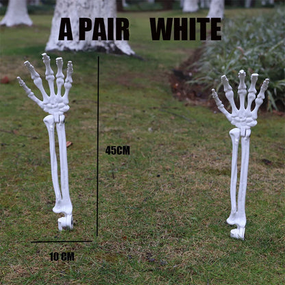 Skeleton Skull & Hands Garden Decoration – Halloween Outdoor Yard Prop