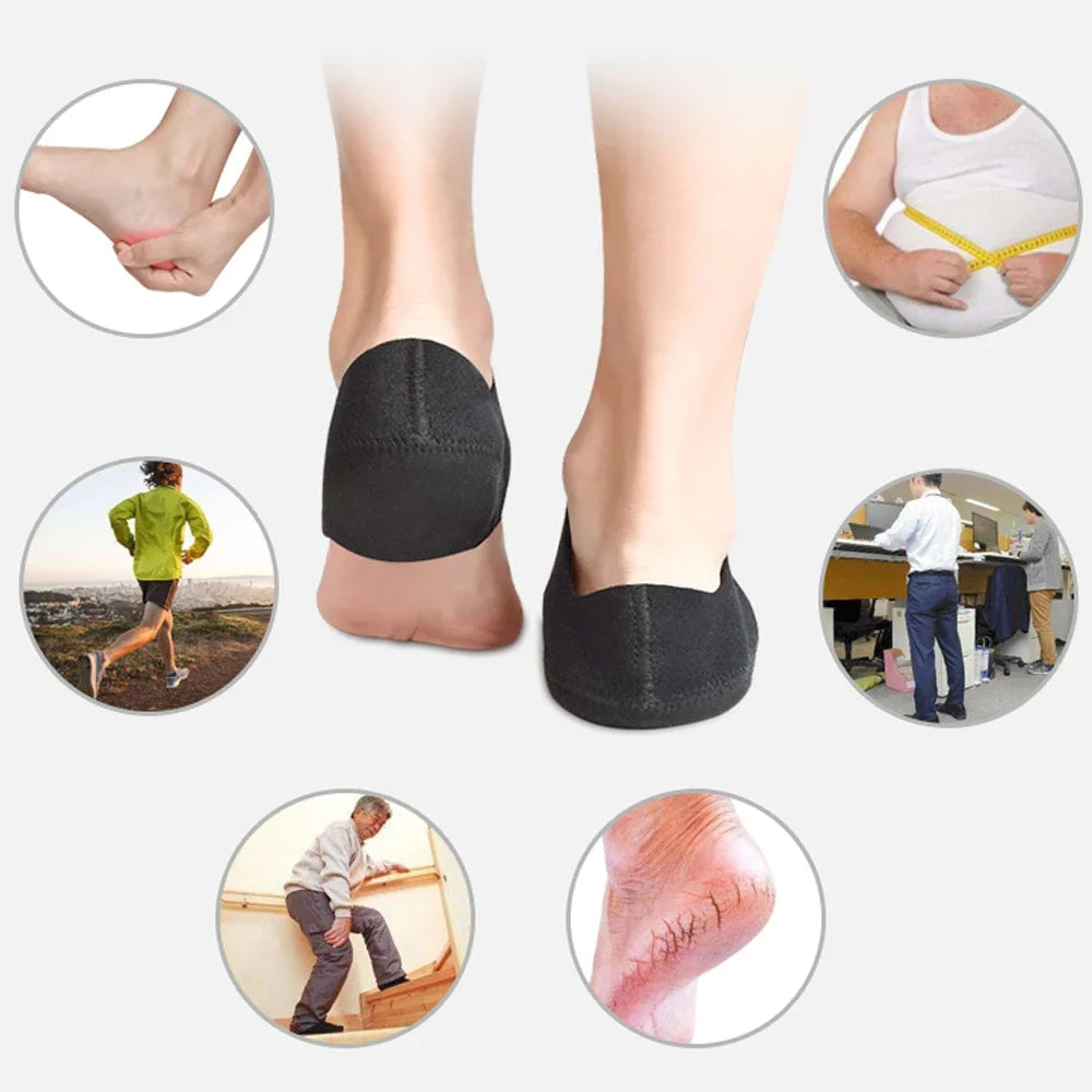 U-Shaped Silicone Gel Heel Cups – Cushioned Heel Support Insoles