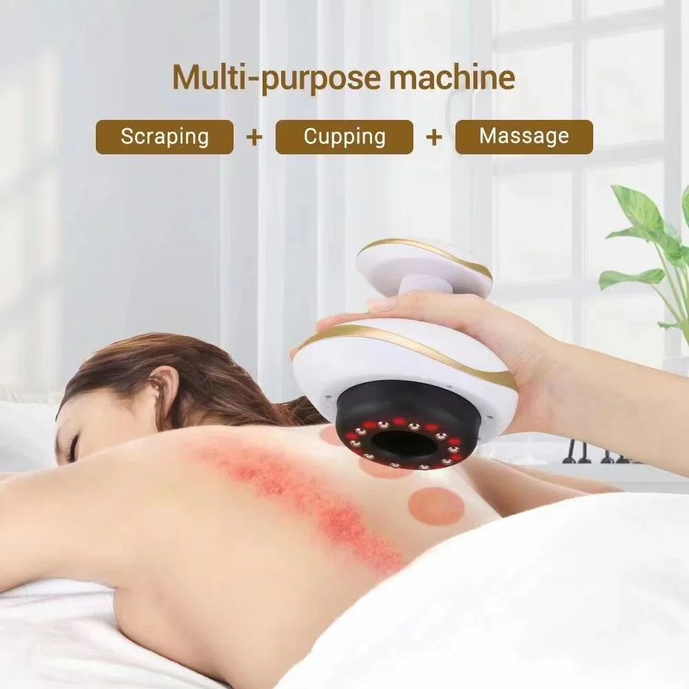 Electric Heated Gua Sha & Cupping Massager – Rechargeable Body Massage Device