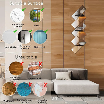 Peel & Stick Mirror Wall Tiles (10pcs)