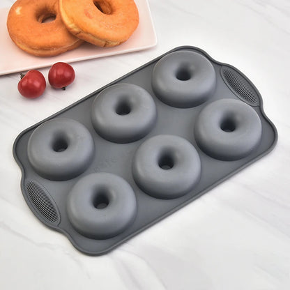 6-Cavity Silicone Donut Baking Pan – Non-Stick Doughnut, Muffin & Dessert Mould