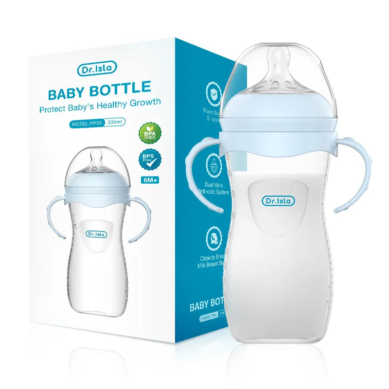 Baby Feeding Bottle (150/240/330ml) – BPA-Free Anti-Colic Bottle with Handles